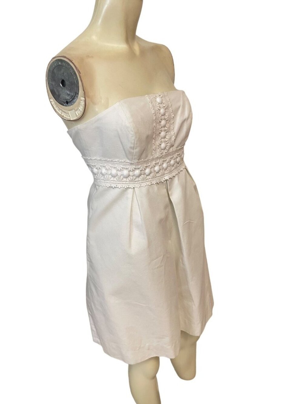 Lilly Pulitzer Betsey White Strapless Embellished Cocktail Dress sz 0 - Picture 4 of 8